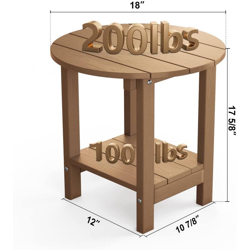 WINSOON 2-Piece All Weather HIPS Outdoor Adirondack Cup Holder Chair and Table set