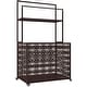preview thumbnail 11 of 25, Outsunny Wicker Pool Float Storage Organizer, PE Rattan Pool Float Holder with Basket Shelf Towel Bars, Rolling Pool Caddy