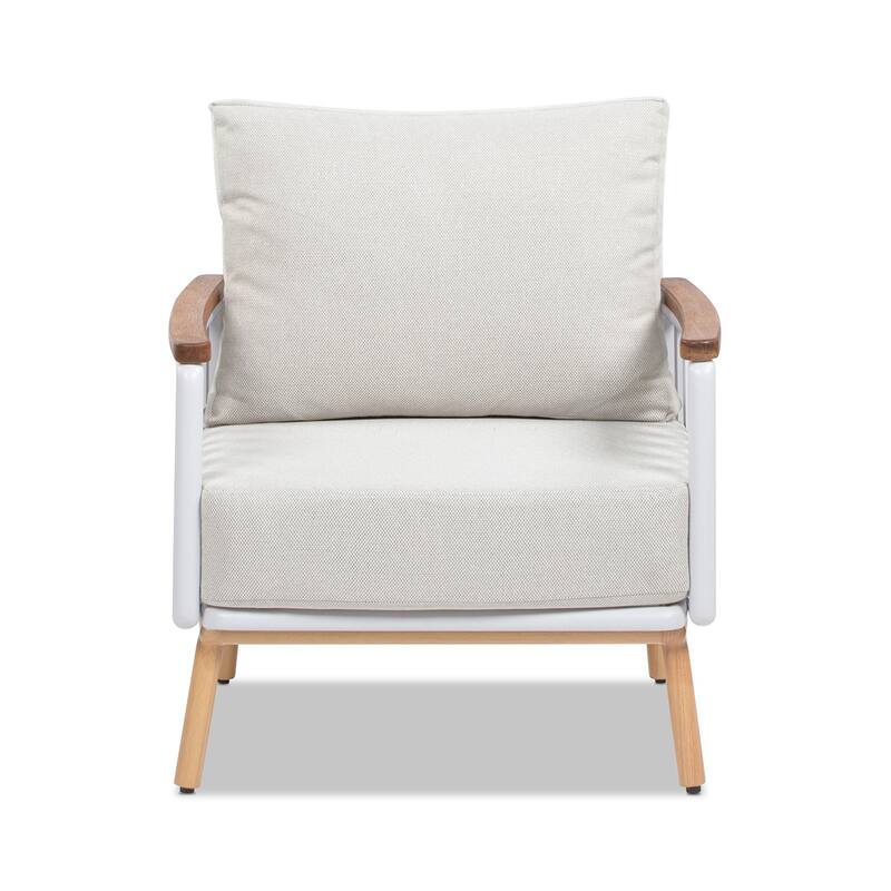 Rhodes Upholstered Teak & Aluminum Outdoor Patio Conversation Set