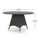 preview thumbnail 11 of 14, Hillhurst Outdoor 5-piece Round Wicker Dining Set with Cushions & Umbrella Hole by Christopher Knight Home