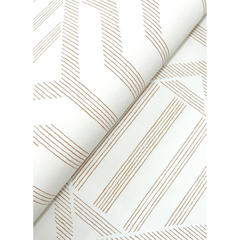 A-Street Prints Essex Wheat Geometric Wallpaper