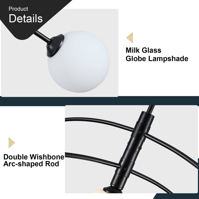5 - Light Dimmable Modern Linear Globe Chandelier