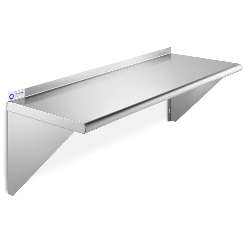 36 x 12in NSF Stainless Steel WallMount Shelf - 12" x 36" - 12" x 36"