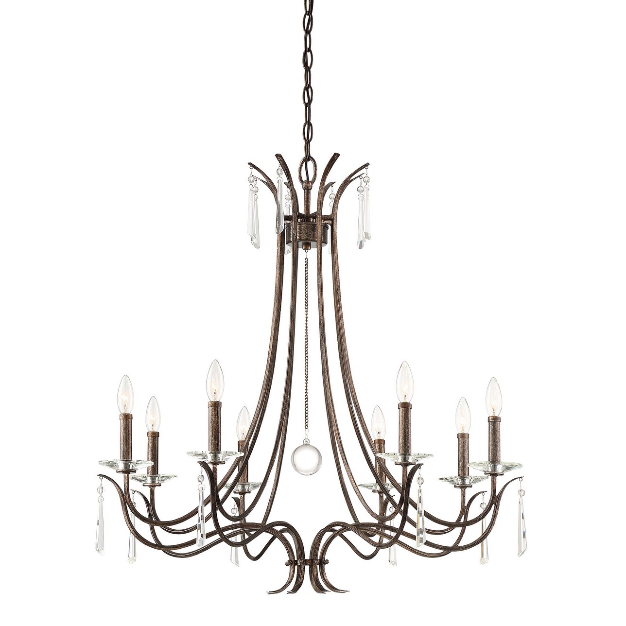 Park Harbor PHHL6258  8 Light 32" Wide Taper Candle Chandelier with Crystal Accents - Chandeliers For Bedrooms by Overstock.com