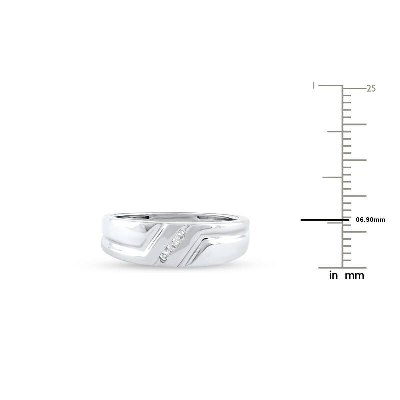 1/20ct TDW Three Stone Ring in Silver for Men