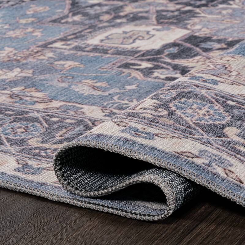 JONATHAN Y Marrakesh Ornate Medallion Machine Washable Area Rug