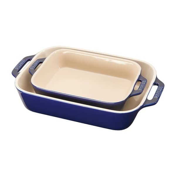 STAUB Ceramic 2-pc Rectangular Baking Dish Set - Dark Blue