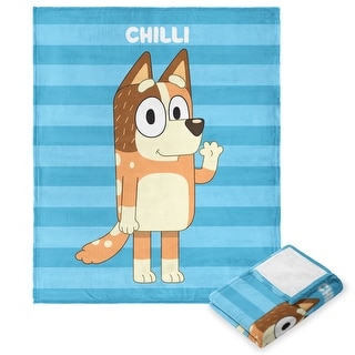 Bluey Roll Call Chilli Silk Touch Throw Blanket