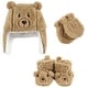 preview thumbnail 1 of 0, Hudson Baby Unisex Baby Trapper Hat, Mitten and Bootie Set, Tan Bear 0-6 Months - Tan Bear