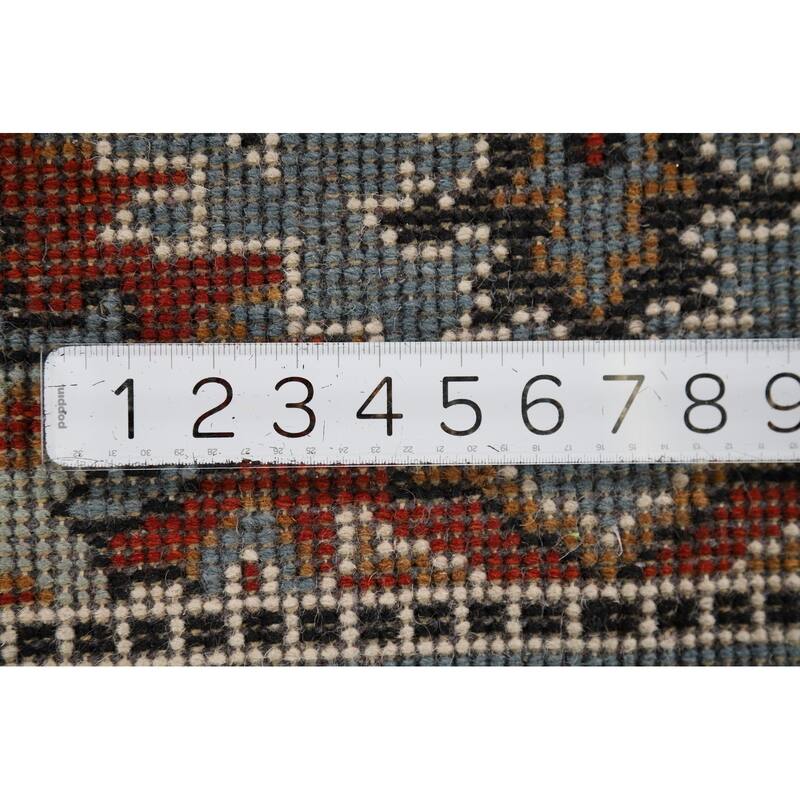 Geometric Blue Kazak Indian Foyer Rug Hand-Knotted Wool Carpet - 2'0" x 3'0"