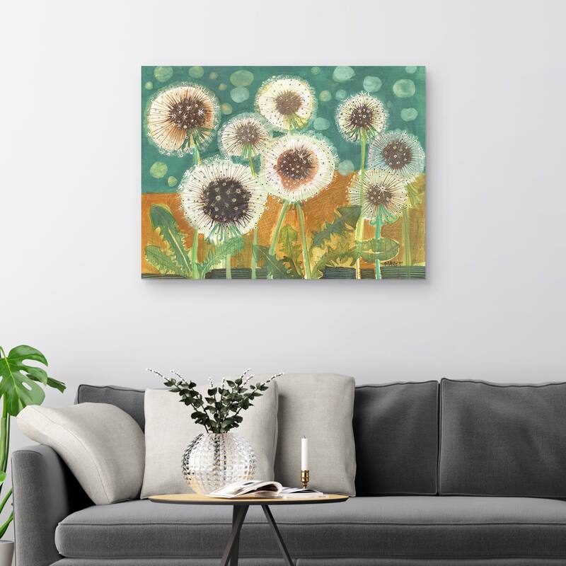 Dandelions in Field by Maret Hensick Canvas Art Print
