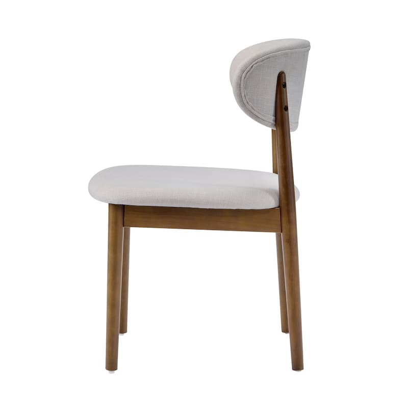 Christopher Knight Home - Caelum Upholstered Rubberwood Dining Chair with Solid Wood Legs