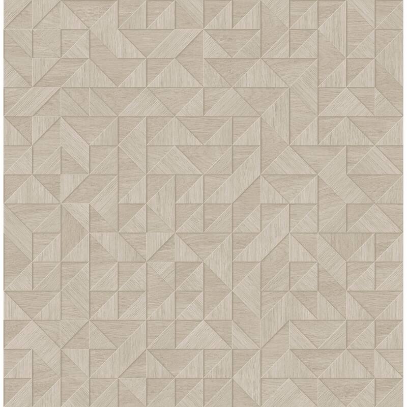 A-Street Prints Gallerie Cream Geometric Wood Wallpaper