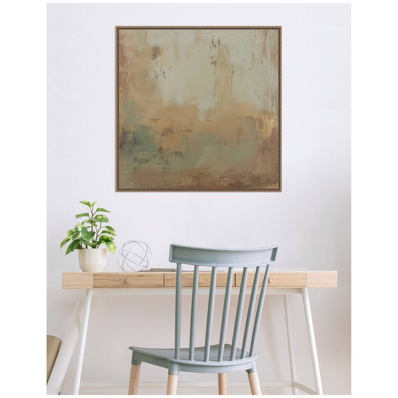 Kate and Laurel Sage Horizon No. 2 by Amy Lighthall Framed Canvas Wall Art Print