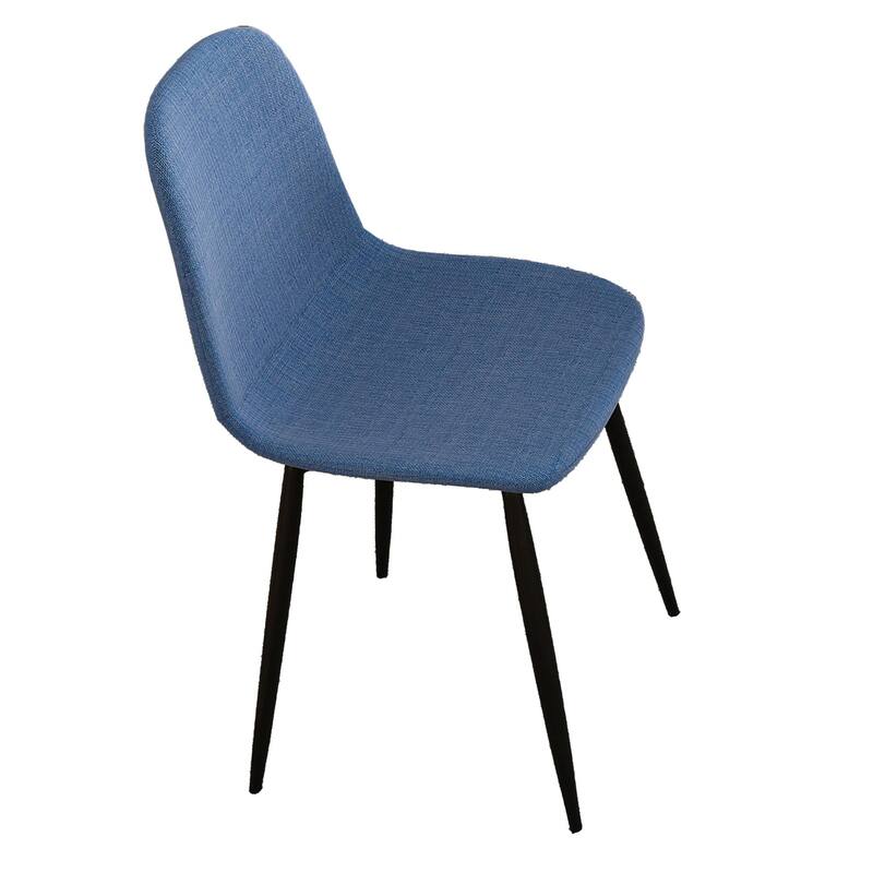 Modern Fabric Dining Chair Set of 4, Armless Side Chair with Iron Legs