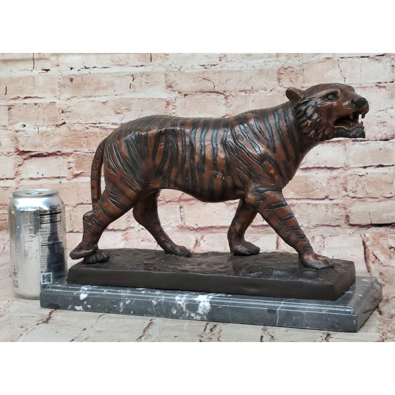 Bronze Tiger Sculpture – Fierce Wildlife Statue Numbered Art