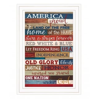 America Proud 2 White Framed Print Wall Art
