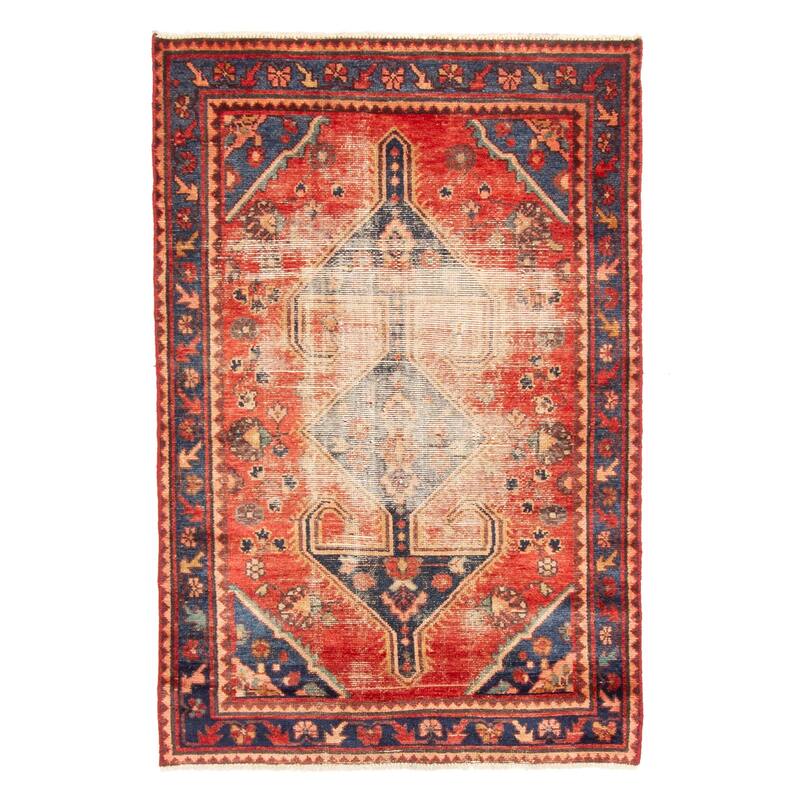 ECARPETGALLERY Hand-knotted Antalya Vintage Red Wool Rug - 3'3 x 4'11