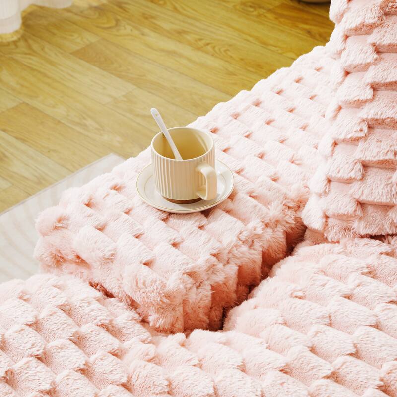 Double Chaise Lounge Sofa Turtle Velvet Sectional Sofa Set Lazy Sleeper Sofa, Full Compressed Sponge