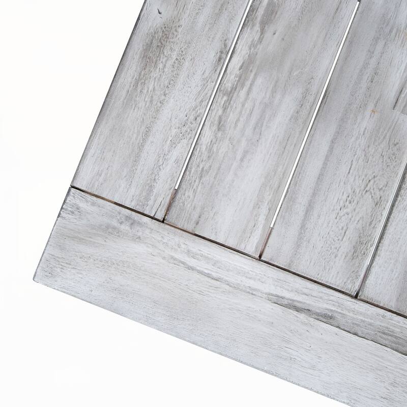Outdoor Light Grey Sandblast Finish Acacia Wood Dining Table