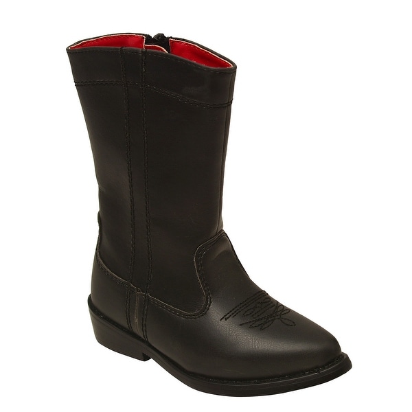 black embroidered cowboy boots