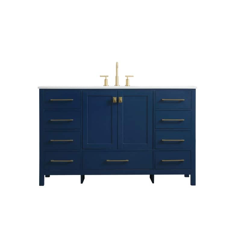 Elegant Lighting VF18854 Irene 54" Free Standing Single Basin Vanity - Blue