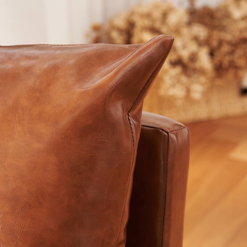 CO-Z Mid Century Modern Accent Chair with Faux Leather Upholstery