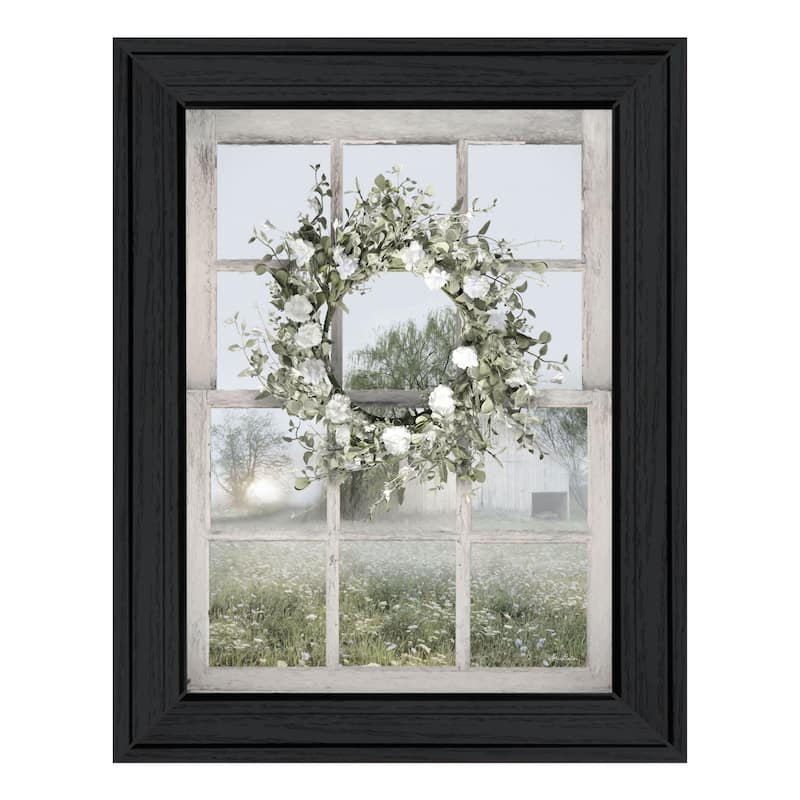 TrendyDecor4U Contemporary "Spring Farm View" Framed Print Wall Art