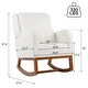 preview thumbnail 23 of 28, Nursery Rocking Chair High Back Armchair with Side Pocket Rubber Wood Legs and Pillow Flannel Chair for Living Room/Bedroom