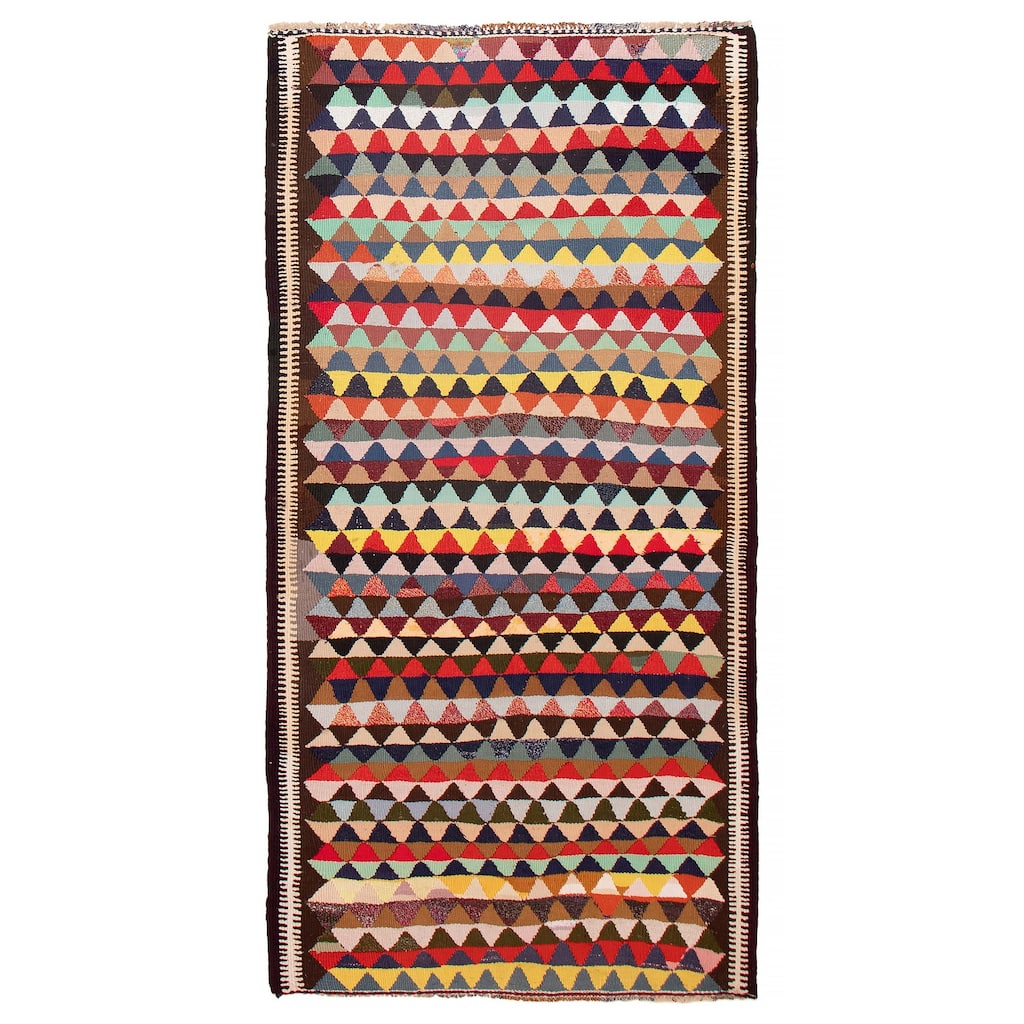 ECARPETGALLERY Flat-Weave Ankara Multi Color Wool Kilim - 4'11 x 9'8