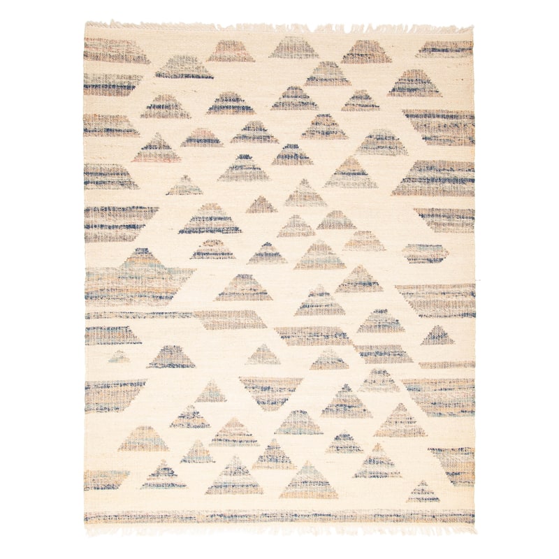 ECARPETGALLERY Flat-Weave Palas Denizli Cream Jute Kilim - 5'9 x 7'6