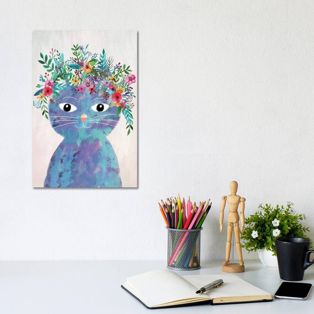 iCanvas "Flower Cat II" by Mia Charro Canvas Print