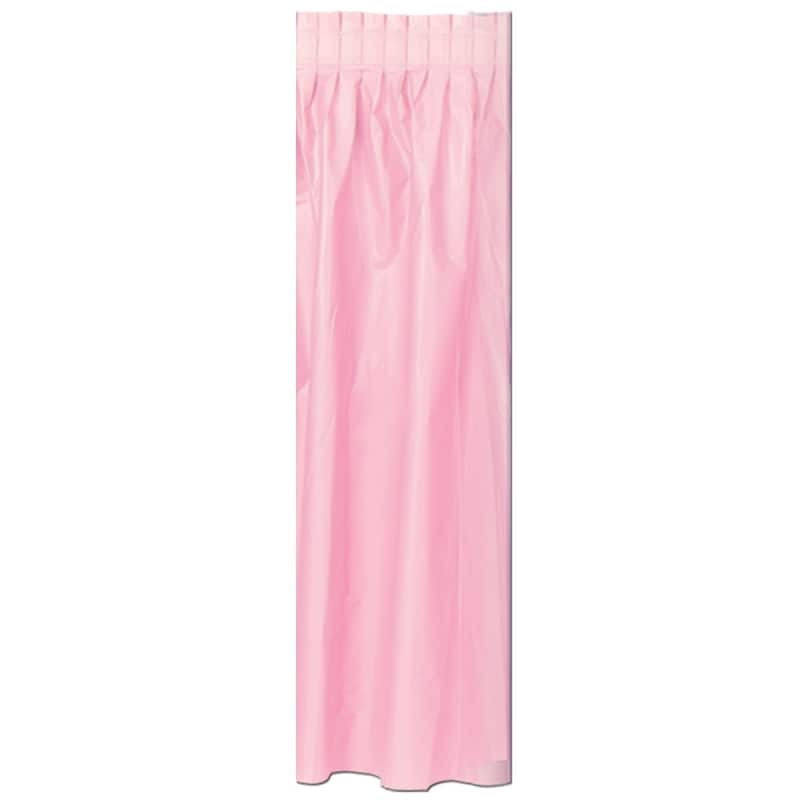 6 Pink Pleated Disposable Plastic Picnic Party Table Skirts 14'