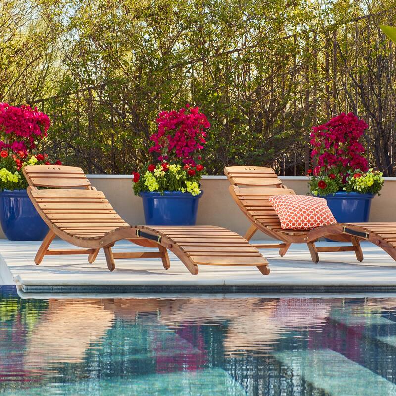 Lahaina Acacia Chaise Lounges (Set of 2) by Christopher Knight Home