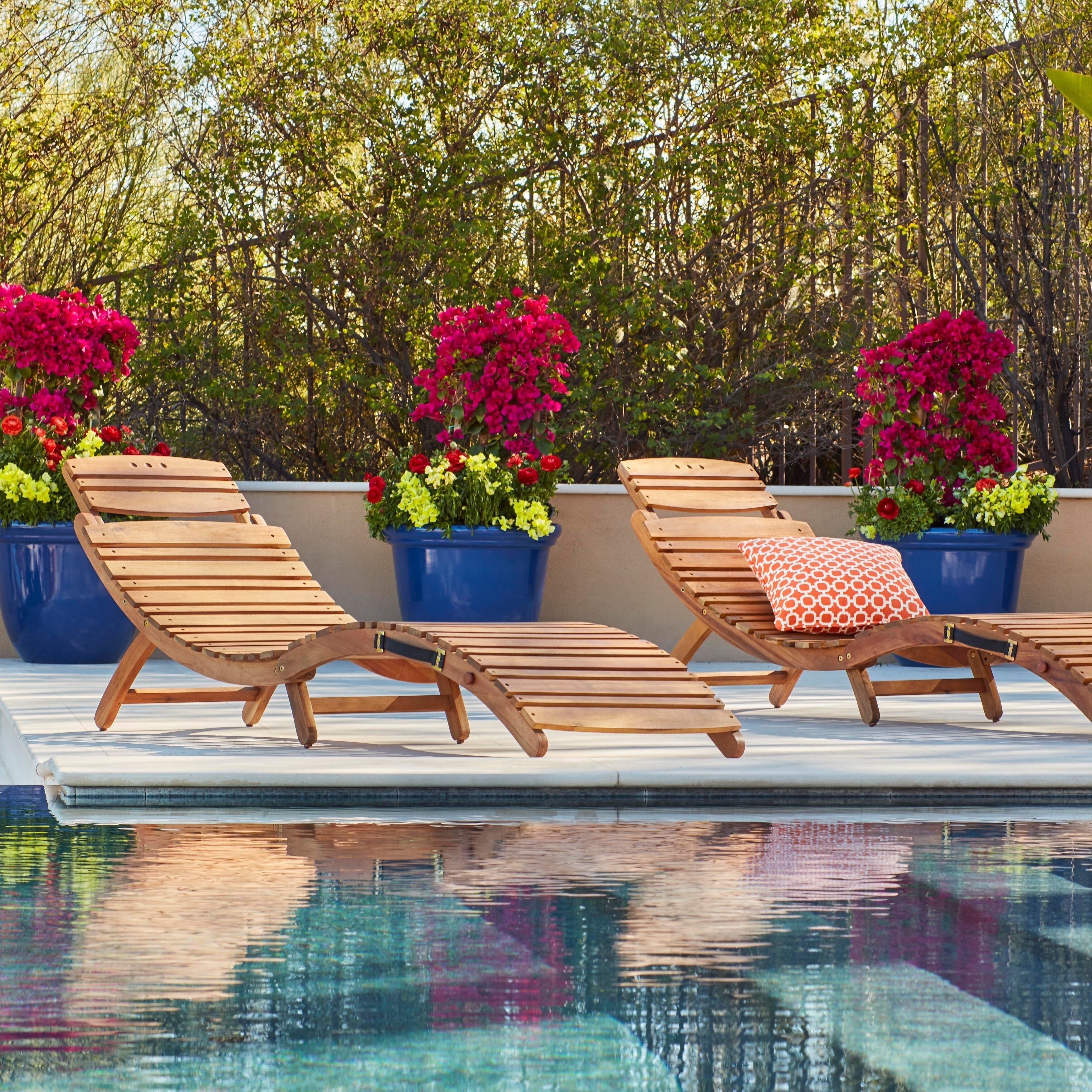 Lahaina Acacia Chaise Lounges Set of 2 by Christopher Knight
