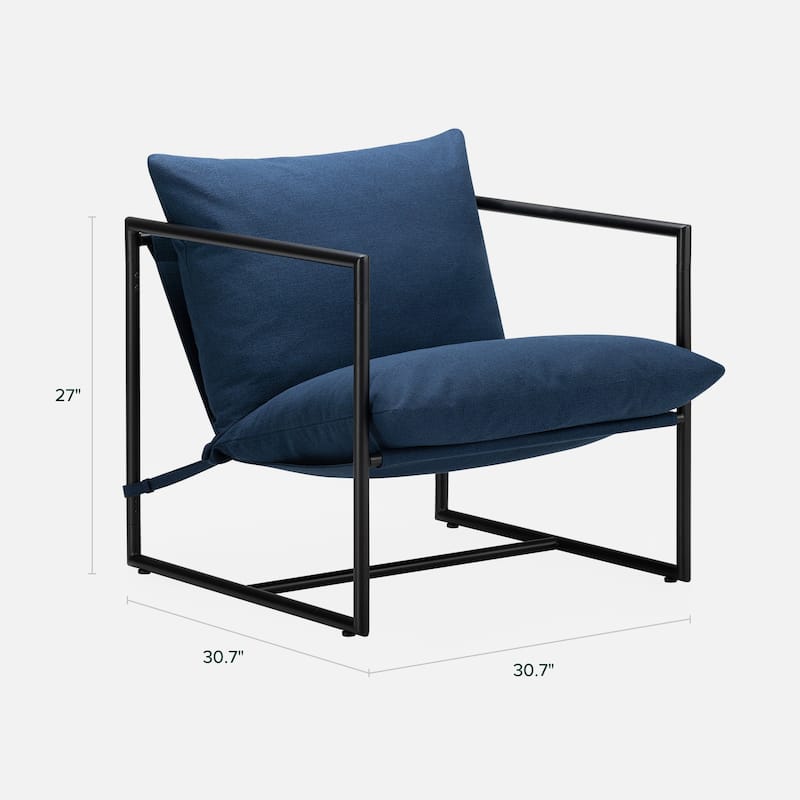 Priage by ZINUS Metal & Upholstered Sling Accent Chair - Navy