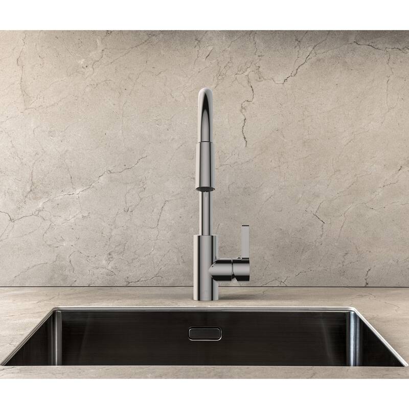 Belanger Kitchen Sink Faucet with Swivel Pull-Down Spout, Polished Chrome