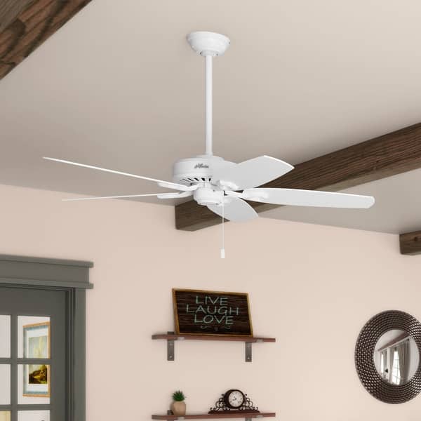 slide 2 of 28, Hunter 52" Builder Elite Ceiling Fan w/Pull Chains - Traditional, Casual, Transitional Snow White