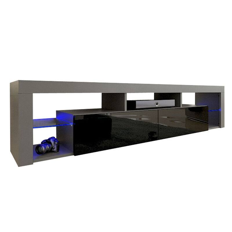 Milano 200 Wall Mounted Floating 79-inch TV Stand - Gray/Black