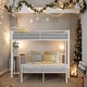 preview thumbnail 1 of 10, Twin Over Full Metal Bunk Bed with Desk, Ladder and Quality Slats for Bedroom White