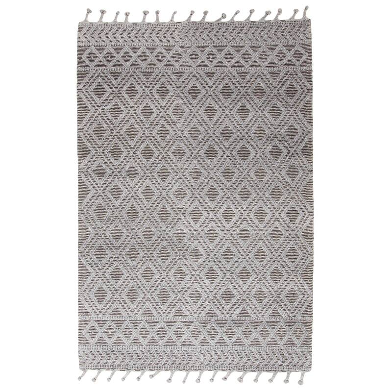 ECARPETGALLERY Braid weave Sienna Grey Wool Rug - 5'0 x 7'7