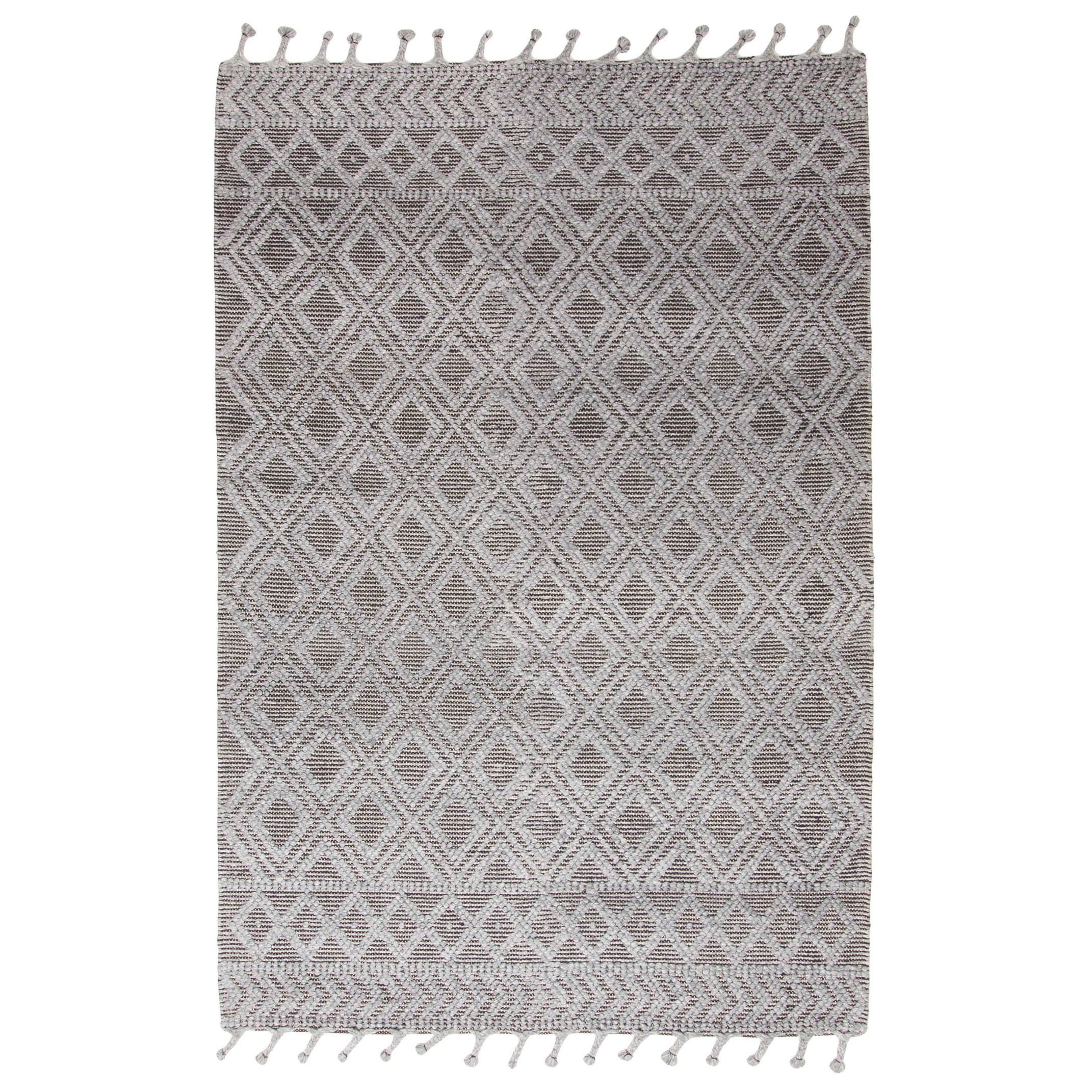 ECARPETGALLERY Braid weave Sienna Grey Wool Rug - 5'0 x 7'7