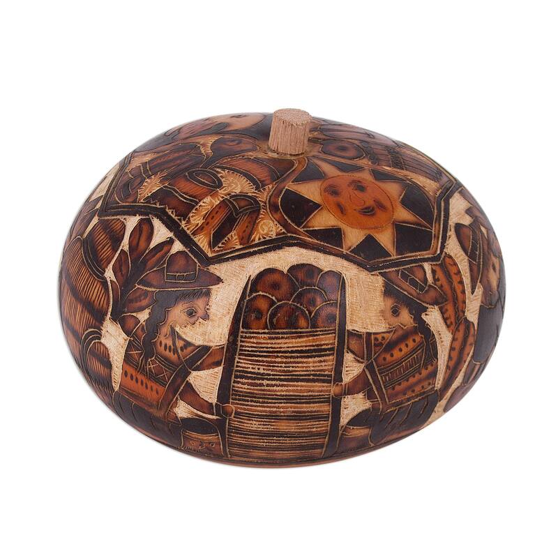 Novica Handmade Honoring Tradition Gourd Decorative Box