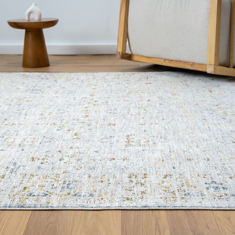 Sevita Light Gray/Blue Classic Traditional Indoor Area Rug
