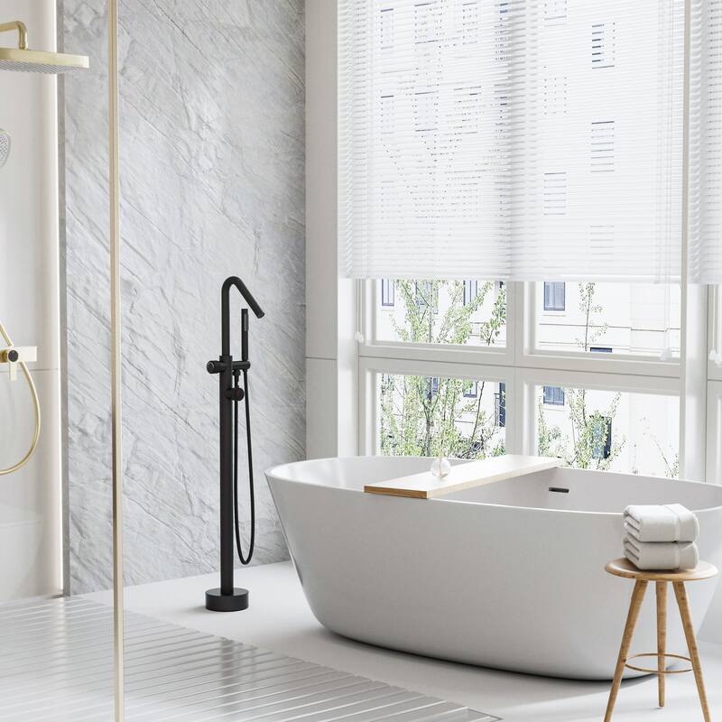 Modland 46''H Outdoor Shower System 316 Stainless Steel Thermostatic Freestanding Poolside Faucet with Swivel Spout - 46'' H