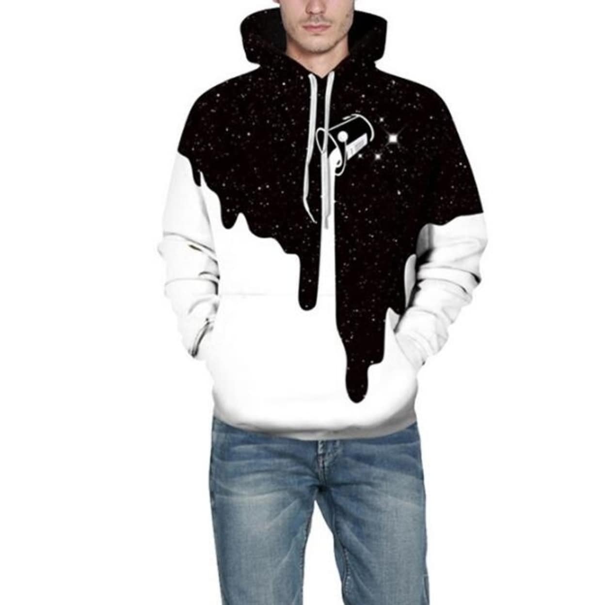 3d milk print hooded sweatshirt