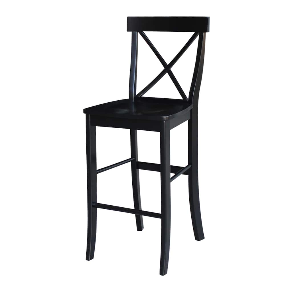 X-back Black Bar Stool