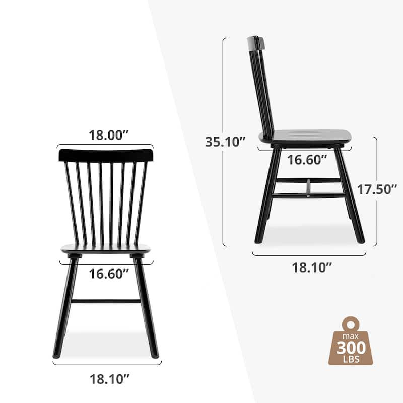 Coastal Set of 6/4/2 Windsor Solid Wood Dining Chairs Modern Wood Frame Side Chairs for Kitchen and Dining Room