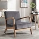 preview thumbnail 7 of 18, Kreindy Velvet/ Wood Mid-century Armchair