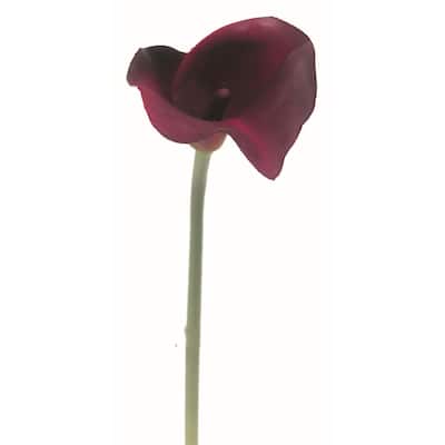Aubergine Calla Lily Garden Stem Artificial Flower - Purple